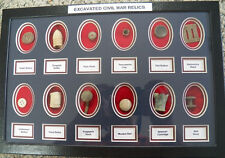 Large Matted Gift Set Of 12 Identified Excavated Civil War Relics (New) picture