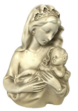 Vintage Blessed Mother Mary Baby Jesus Statuary Chalk Ware Plaster 7