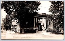 Albia Iowa~Public Library~Door Open~Main Street~1930s RPPC picture