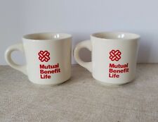 Vintage Mutual Benefit Life Insurance Logo Coffee Mugs Set of 2 picture