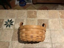 LONGABERGER SMALL BASKET WITH LEATHER HANDLES picture