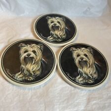 coasters for drinks Yorkie Stone (3) Cork Backs  Dog Cork Backing New No Box picture
