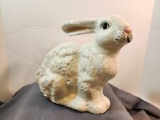 Hand painted Large White Glazed Ceramic Bunny Rabbit Figurine 2016 Easter Decor picture
