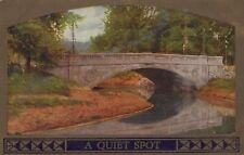 A Quiet Spot Scenic Nature Bridge Woodlands Vintage Divided Back Post Card picture
