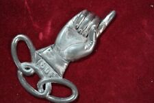 * ANTIQUE ODD FELLOWS IOOF POINTING FINGER METAL REGALIA EARLY 1900'S ORIGINAL * picture