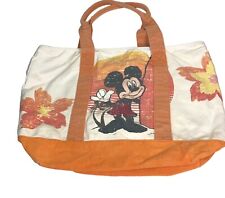 Disney Mickey Mouse Canvas Tote Large Flowers Beach Travel Overnight Bag picture