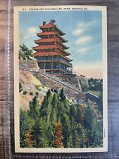 Vintage Postcard Pagoda & Stairway Mt. Penn Reading Pennsylvania 1930s Linen picture