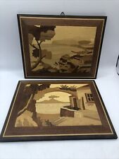 Vintage wood inlay pictures Set Of Two Italy picture