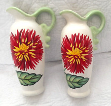 Vintage (Set of 2)  Young's Unique Gifts Fiesta Flower Ceramic 9.5