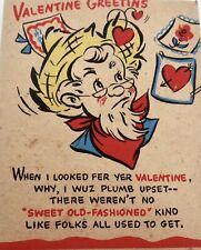 Vintage Valentines Card Funny Unusual Opens Out Rufftex Card Early Hallmark picture