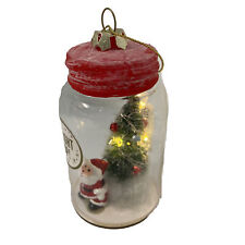 Silvestri Demdaco Santa Lighted Mason Jar Christmas Ornament 4 inch picture