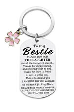 To my Bestie Friendship Silver Color Medal Keychain NEW (see description) picture