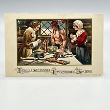 JOHN WINSCH Thanksgiving Day INDIAN PEACE DINNER 1620 VTG 1912 Postcard GERMANY picture