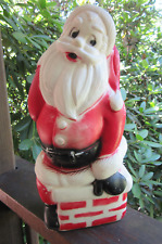 Vintage Santa Chimney Christmas Lighted Blow Mold General Foam 13.5
