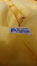 D. PORTHAULT MADE IN FRANCE VINTAGE LINEN 100% FLAX FLAT SHEET YELLOW FINE KING picture