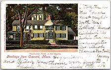 1904 Hawthorne's Home Wayside Greetings From Concord Massachusetts MA Postcard picture