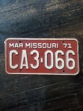 1971 Vintage Missouri License Plate # CA3 066 Man Cave Auto Collector  picture