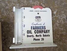Vintage NOS rain gauge Phillips 66 Farmers Oil Co Overly North Dakota phone #26 picture