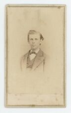 Antique CDV Circa 1860s Handsome Young Man With Wavy Hair San Francisco, CA picture