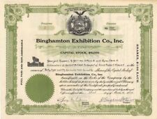 Binghamton Exhibition Co., Inc. issued to George E. Ruppert etc. - Autographed S picture
