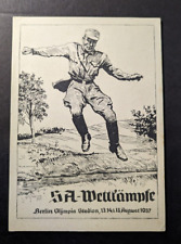 Mint 1937 Germany Postcard SA Wettfample Berlin Olympic Station 5 picture