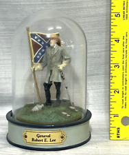 CONFEDERATE GENERAL ROBERT E LEE FIGURE HANDPAINTED GLASS DOME FRANKLIN MINT picture