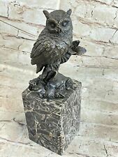 Art Nouveau Style Statue Sculpture Owl Bird Wildlife Art Deco Style Bronze Sale picture