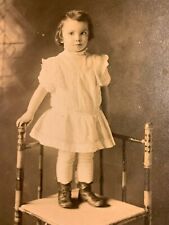 RPPC Postcard c1900s - Beautiful Little Girl Standing on Chair - Real Photo  picture