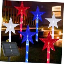 Upgraded 6PCS Red White and Blue Star Lights for Outdoor 4th of July  picture