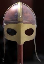 X-Mas Medieval Knight Sca Larp Viking Nasal Helmet Copper & Brass Antique picture