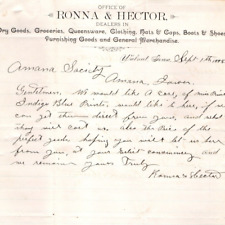 1888 Walnut, Iowa Ronna & Hector Dry Goods Clothing Memo Letterhead Amana IA R2 picture