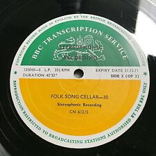 BBC Transcription Service Vinyl LP - Folk Song Cellar 29/30 (CN612/S) 120043-S picture