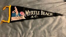 Vintage Myrtle Beach SC Souvenir Pennant Felt Flag Bathing Beauty Graphic 👀 picture