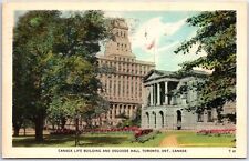 VINTAGE POSTCARD CANADA LIFE BUILDING AND OSGOODE HALL TORONTO CANADA 1950 picture