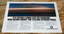 1994 BMW 525i E34 Original Magazine Advertisement Small Poster picture