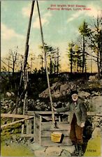 Postcard Old With Weil Sweep, Floating Bridge in Lynn, Massachusetts picture