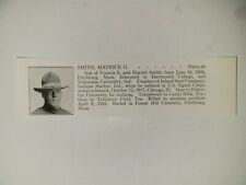 Maurice G. Smith Camp Dick Texas Fitchburg Massachusetts 1921 WW1 Hero Panel picture