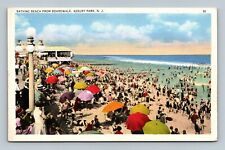 Bathing beach from Boardwalk Asbury Park New Jersey Postcard picture