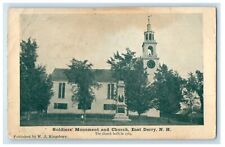 c1905 Soldiers Monument And Church East Derry New Hampshire NH Antique Postcard picture