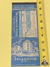 Vintage Giant Matchbook Cover   The Broadmore Hotel  Miami Beach,Fl gmg 9x3 1/4 picture