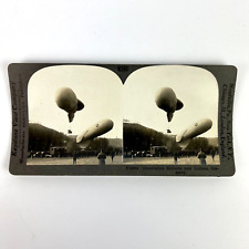 Antique WWI Photos Keystone View Co Stereograph Observation Balloons V18945 picture