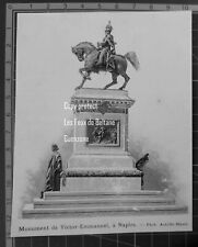 MONUMENT VICTOR EMMANUEL NAPLES document engraving 1897 print picture