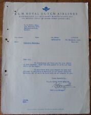 K.L.M. Royal Dutch Airlines London SW1 Letter To P.H Dobbs Westbury Bristol 1948 picture