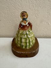 Antique CJO Judd 1247 Cast Iron Painted Southern Lady Bell Dress Doorstop picture