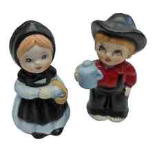 Vintage Salt and Pepper Shaker Set 1960s Amish Girl and Boy picture