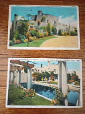 Lot of 2 Vintage Post Cards Stanford University 1930's President Hoover Home  picture