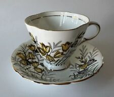 Vintage Clarence Bone China Teacup and Saucer Yellow Flower England 740/52 picture
