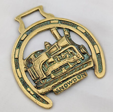 Brass Horse Medallion Vintage English Snowdon Mountain Train Horseshoe Railway picture
