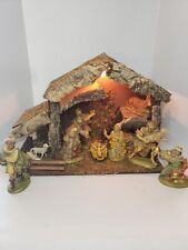 VINTAGE RARE ITALIAN NATIVITY  SET 12 Pc & Stable MADE IN ITALY picture