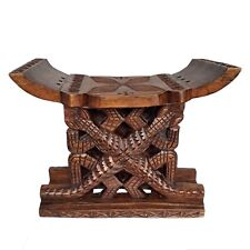 Ashanti African Wooden Carved Reptilian  Ceremonial Stool Throne Ghana Novica picture